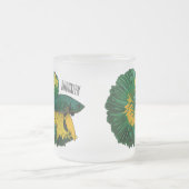 Siamese gevechtsvis cartoon illustratie matglas koffiemok (Center)