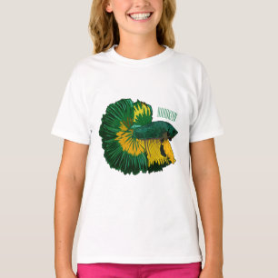Siamese gevechtsvis cartoon illustratie t-shirt