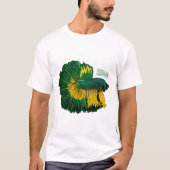 Siamese gevechtsvis cartoon illustratie t-shirt (Voorkant)