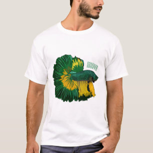 Siamese gevechtsvis cartoon illustratie t-shirt