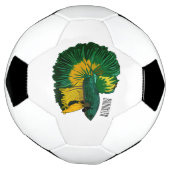 Siamese gevechtsvis cartoon illustratie voetbal (Gedraaid)