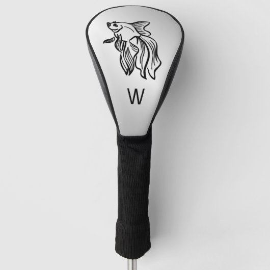 Siamese gevechtsvis geparkeerd golfheadcover (Voorkant)