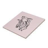 Siamese gevechtsvis roze tegeltje (Zijkant)