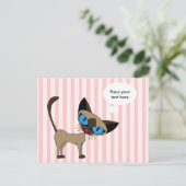 Siamese Hallo Briefkaart - Pas het aan! (Staand voorkant)