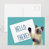 Siamese Hallo daar aangepaste boodschap Briefkaart (Voorkant / Achterkant)