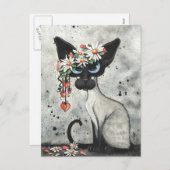 Siamese Harten van Valentijn Feestdagenkaart (Voorkant / Achterkant)