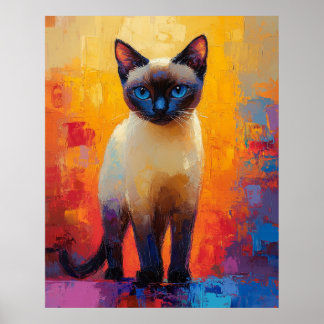 Siamese in Colorstorm - Expressieve Impressionisti Poster