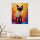 Siamese in Colorstorm - Expressieve Impressionisti Poster (Keuken)