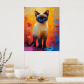 Siamese in Colorstorm - Expressive Impressionist C Poster (Keuken)