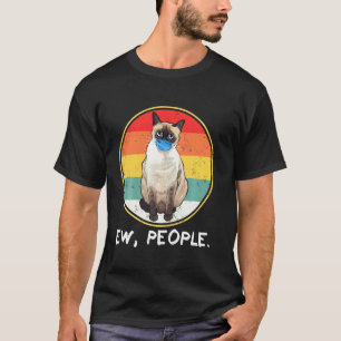 Siamese jonge mensen met kat-gezichtsmasker T-shirt