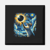 Siamese kat 2024 Van Gogh Sterrennacht Siamese kat Magneet (Voorkant)