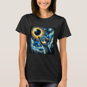 Siamese kat 2024 Van Gogh Sterrennacht Siamese kat T-shirt