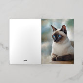 Siamese Kat 749 Digitale kunst Folie Wenskaart (Buiten Laag)