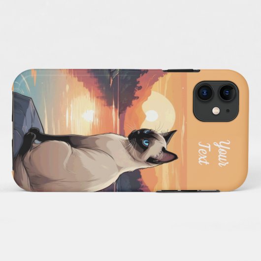Siamese kat aan het meer Case-Mate iPhone case (Achterkant (horizontaal))