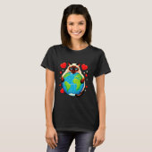 Siamese Kat Aardedag Knuffel Liefde Eigenaar Plane T-shirt (Voorkant volledig)