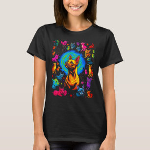Siamese Kat Abstracte Kunst T-shirt