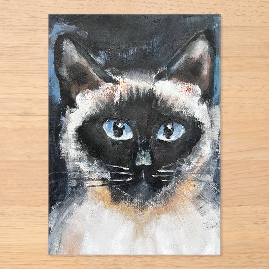 Siamese kat acryl uitnodigingen (Voorkant)
