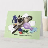 Siamese kat adoptie kaart (Voorkant)