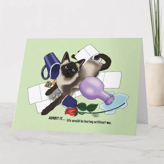 Siamese kat adoptie kaart (Voorkant)