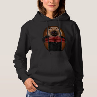Siamese kat als boxing champion in boxer handschoe hoodie