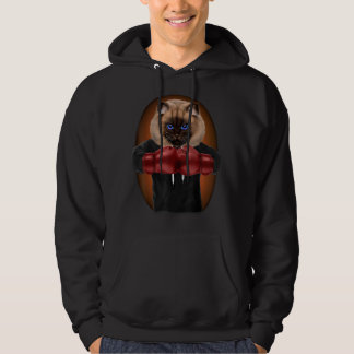 Siamese kat als boxing champion in boxer handschoe hoodie