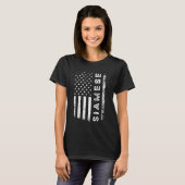 Siamese Kat Amerikaanse Vlag Siamese T-shirt (Voorkant volledig)