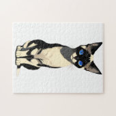Siamese Kat Art Blauw-Eyed Kat Lover Legpuzzel (Horizontaal)