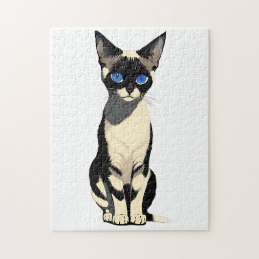 Siamese Kat Art Blauw-Eyed Kat Lover Legpuzzel (Verticaal)