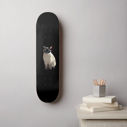 Siamese Kat Art Blauw-Eyed Kat Lover Persoonlijk Skateboard (Muurkunst)