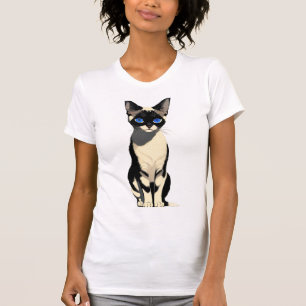 Siamese Kat Art Blauw-Eyed Kat Lover T-shirt
