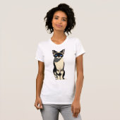 Siamese Kat Art Blauw-Eyed Kat Lover T-shirt (Voorkant volledig)