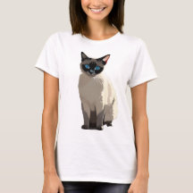Siamese Kat Art Blauw-Eyed Kat Lover T-shirt