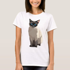 Siamese Kat Art Blauw-Eyed Kat Lover T-shirt