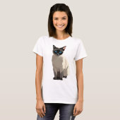 Siamese Kat Art Blauw-Eyed Kat Lover T-shirt (Voorkant volledig)