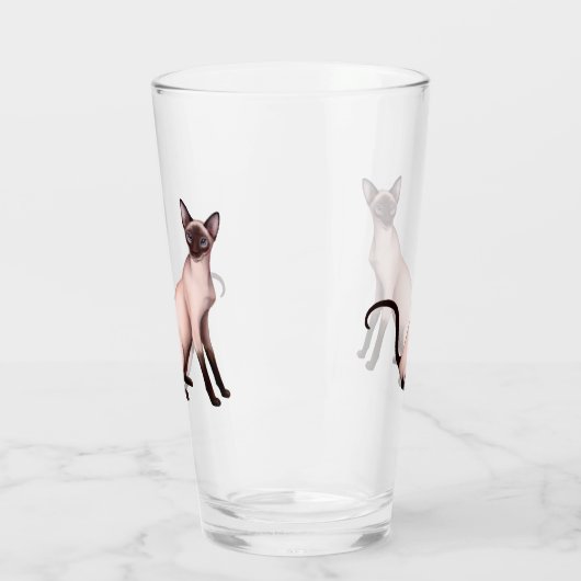 Siamese Kat Art Tumbler Drink glas (Links)