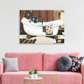 Siamese Kat Badkamer ArT van BiHrLe Canvas Print (Insitu (Woonkamer))