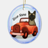 Siamese Kat Bestuurt Auto ornament (Links)