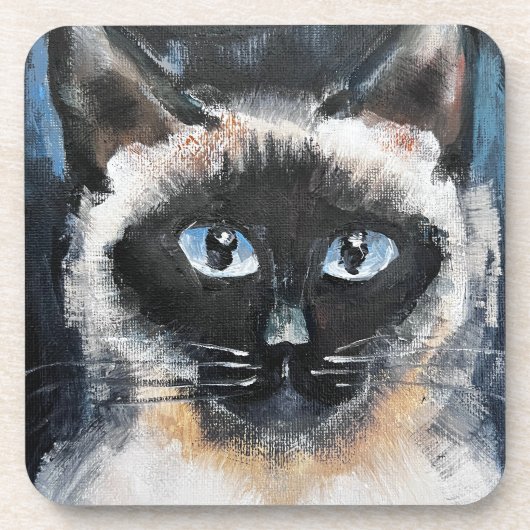 Siamese kat bier onderzetter (Voorkant)