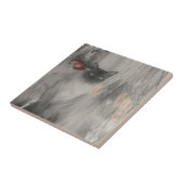 Siamese kat Black en White Animal Tegeltje (Zijkant)