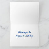 Siamese kat, Blauw en wit abstract Verjaardag Kaart (Binnen)