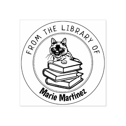 Siamese kat, boek uit de bibliotheek van rubberstempel (Afrduk)