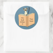 Siamese Kat Boekplaat Sjabloon Ronde Sticker (Tas)