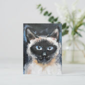 Siamese kat briefkaart (Staand voorkant)