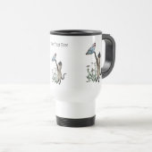 Siamese kat Butterfly Daisies Travel Mug Reisbeker (Voorkant rechts)