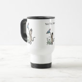 Siamese kat Butterfly Daisies Travel Mug Reisbeker (Voorkant links)