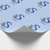 Siamese kat Butterfly Monogram Initiaal S Jouw naa Cadeaupapier (Hoek)