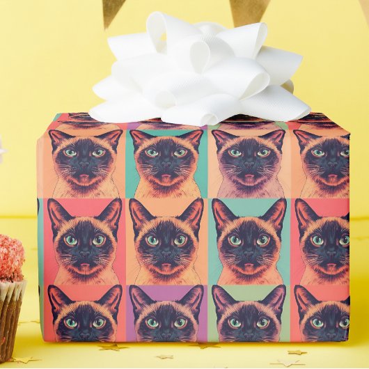 Siamese kat cadeaupapier