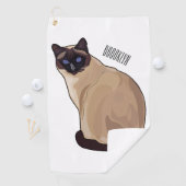Siamese kat cartoon illustratie  golfhanddoek (Insitu)