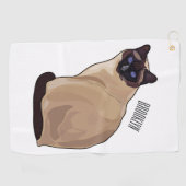 Siamese kat cartoon illustratie  golfhanddoek (Horizontaal)