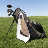 Siamese kat cartoon illustratie  golfhanddoek (Groen)